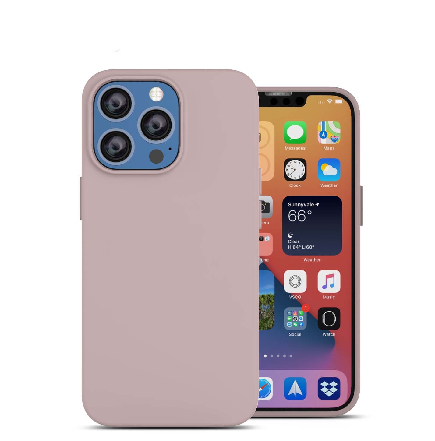 Pro Max siliconen Hoesje Licht Roze / Backcover / iPhone Hoesje/ iPhone 13 Hoesje / Hoesje Apple / Apple Case / iPhone 13 pro Max Case