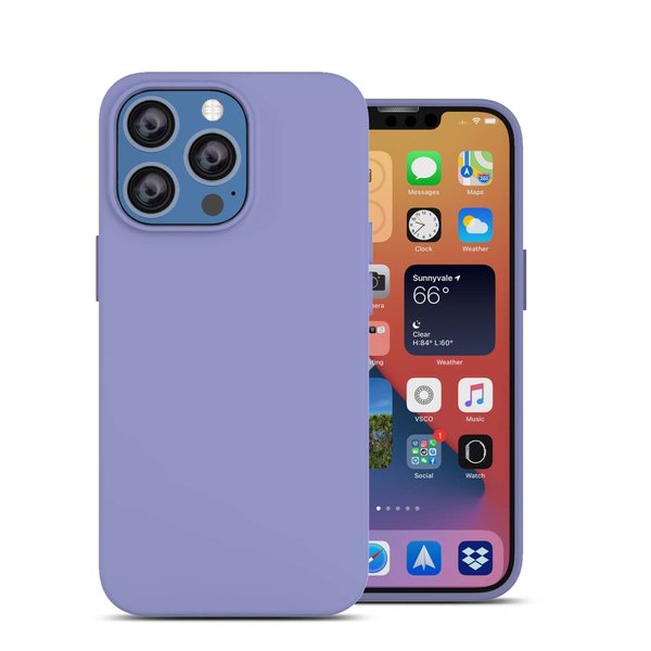 oTronica oTronica Hoesje Geschikt voor iPhone 13 Pro backcover liquid siliconen hoesje - Lavendel Paars