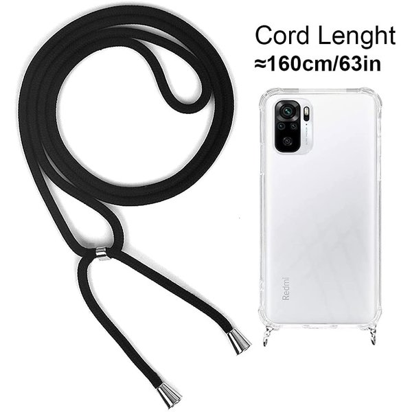 Ntech Hoesje Geschikt voor Xiaomi RedMi Note 11 5G/Note 11T 5G Hoesje transparant silicone met Koord - Hoesje Geschikt voor Xiaomi Poco M4 Pro 5G hoesje met koord - hoesje Hoesje Geschikt voor Xiaomi Note 11 / Poco M4 Pro 5G met koord draagkoord TPU backcover -