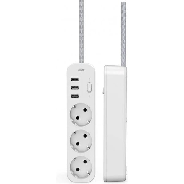 Durata Durata DR2035B Power Socket with 3 USB-Port 3.4A Stekkerdoos Snellader Antistatisch