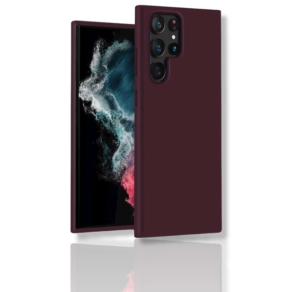 oTronica oTronica Hoesje Geschikt Voor Samsung Galaxy S22 Ultra hoesje colour case Bordeaux Rood - Hoesje Geschikt Voor Samsung Galaxy S22 Ultra Siliconen hoesje