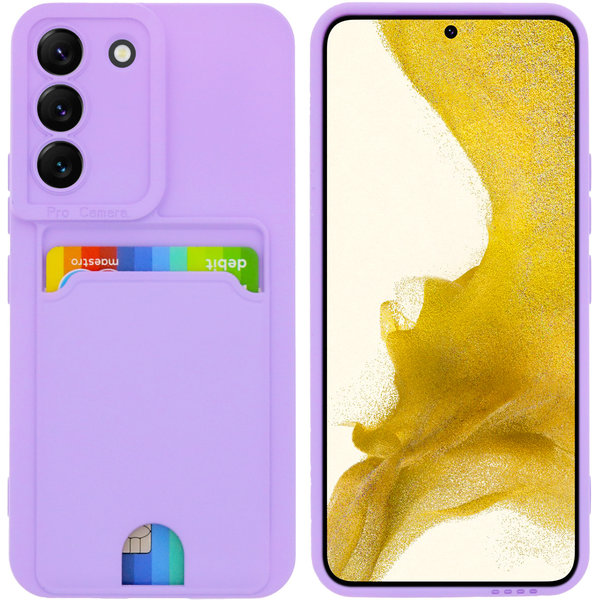 Ntech Samsung Galaxy S22 Siliconen hoesje Lavendel Paars Met Pasjeshouder