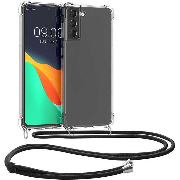 oTronica Hoesje Geschikt Voor Samsung Galaxy S22 Plus hoesje met koord transparant Siliconen Zwart – S22 Plus backcover – Hoesje Geschikt Voor Samsung Galaxy S22 Plus case – oTronica koord hoesje Hoesje Geschikt Voor Samsung Galaxy