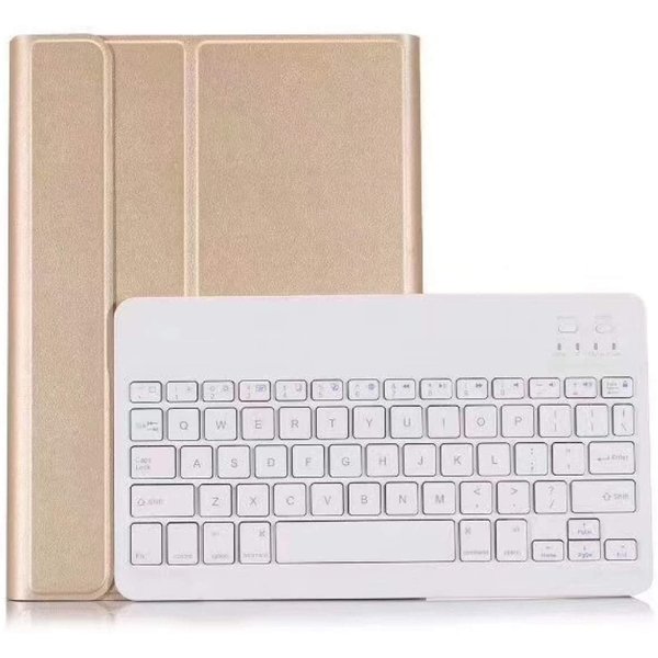 Ntech Hoes Geschikt voor Samsung Galaxy Tab A 10.1 inch 2019 SM-T510 / SM-T515 Keyboard hoes met toetsenbord Goud - Samsung Book Case Hoes