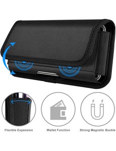 Ntech Riem Holster Hoesje - Universeel Telefoonhoesje Nylon Holster 5.5 Samsung A52 / A72 / A02s / A12 / A42 / A02s / A51 / A50 / A70 / A71 / A21s /  Zwart