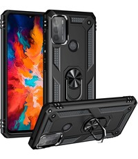 Ntech Moto G71 hoes Hybrid Armor Anti-Shock hoesje Zwart