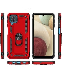 Ntech Samsung Galaxy A12 5G hoes Hybrid Armor Anti-Shock hoesje Rood