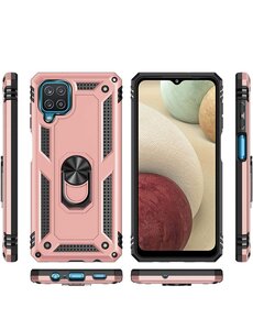 Ntech Samsung Galaxy A12 5G hoes Hybrid Armor Anti-Shock hoesje Rose Goud
