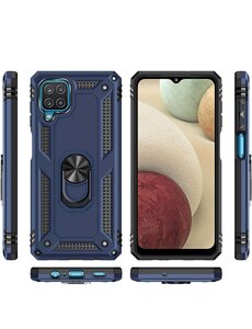 Ntech Samsung Galaxy A12 5G hoes Hybrid Armor Anti-Shock hoesje Blauw