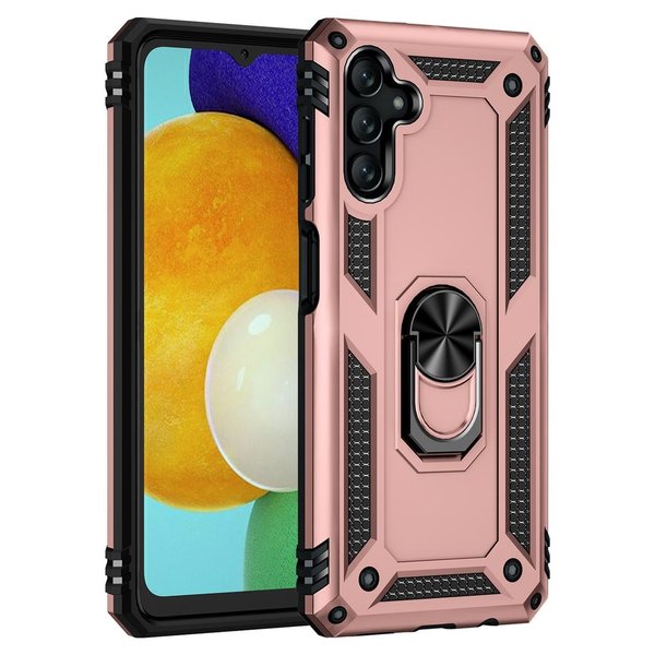 Ntech Hoesje Geschikt Voor Samsung Galaxy A13 5G hoesje Hybrid Armor Anti-Shock hoesje Rose Goud - Galaxy A13 5G - A13 5G Hoesje kickstand Ring houder cover TPU backcover hoesje