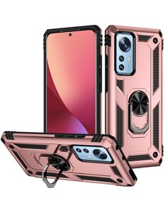 Ntech Xiaomi 12 Pro hoes Hybrid Armor Anti-Shock hoesje Rose Goud