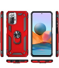 Ntech Xiaomi Redmi Note 10 5G hoes Hybrid Armor Anti-Shock hoesje Rood