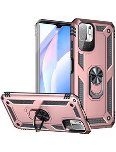 Ntech Xiaomi Redmi Note 10 5G hoes Hybrid Armor Anti-Shock hoesje Rose Goud