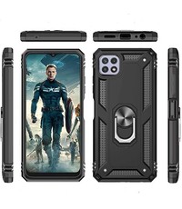 Ntech Samsung Galaxy A22 5G hoes Hybrid Armor Anti-Shock hoesje Zwart