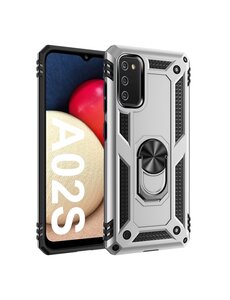 Ntech Samsung Galaxy A02s hoes Hybrid Armor Anti-Shock hoesje Zilver