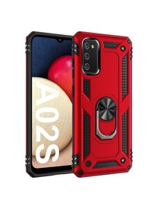 Ntech Samsung Galaxy A02s hoes Hybrid Armor Anti-Shock hoesje Rood
