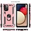 Ntech Hoesje Geschikt Voor Samsung Galaxy A02s hoesje Hybrid Armor Anti-Shock hoesje Rose Goud - Galaxy A02s / A02s Hoesje kickstand Ring houder cover TPU backcover hoesje