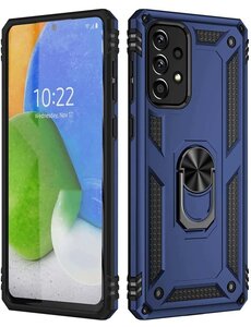 oTronica Samsung Galaxy A73 5G hoes Hybrid Armor Anti-Shock ringhouder Blauw