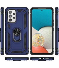 oTronica Samsung Galaxy A53 5G hoes Hybrid Armor Anti-Shock ringhouder Blauw