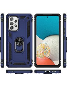 oTronica Samsung Galaxy A53 5G hoes Hybrid Armor Anti-Shock ringhouder Blauw
