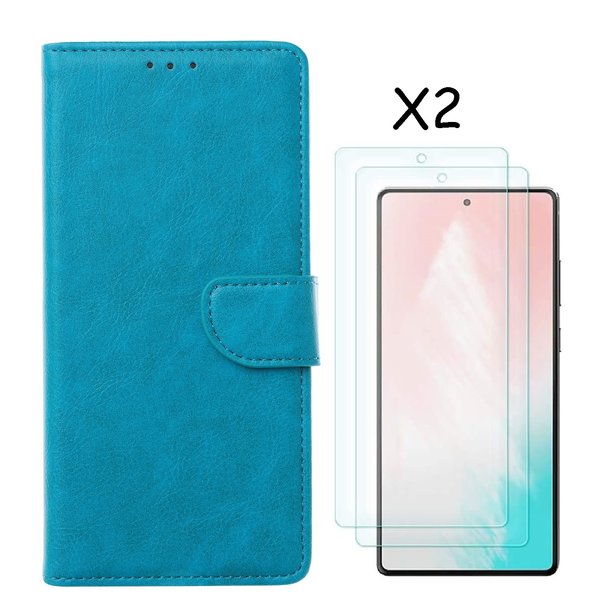 Ntech Hoesje Geschikt Voor Samsung Galaxy S20 FE 2022 hoesje bookcase Blauw - Galaxy S20 FE bookcase wallet case portemonnee hoesje - Hoesje Geschikt Voor Samsung Galaxy S20 Fe 2022 screenprotector / 2X tempered glass