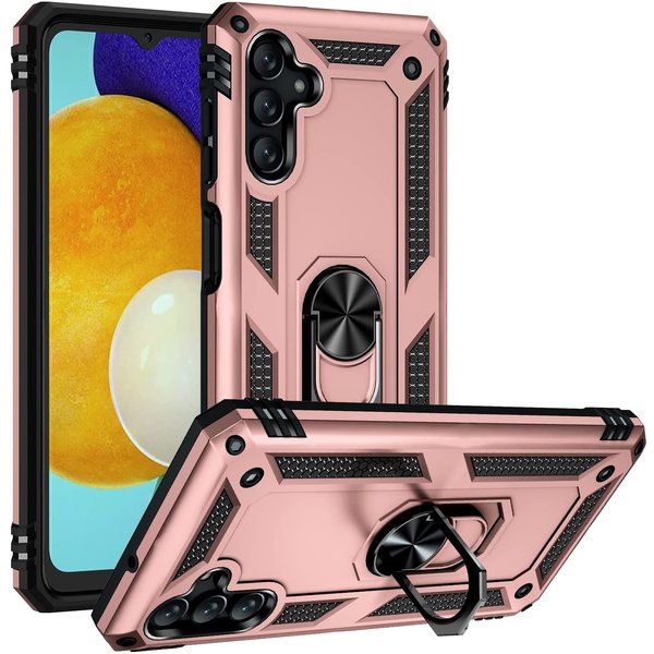 oTronica Hoesje Geschikt Voor Samsung Galaxy A13 5G Hoesje Armor Anti-shock Backcover Rose Goud - Galaxy A13 5G - A13 5G Backcover kickstand Ring houder cover TPU backcover oTronica