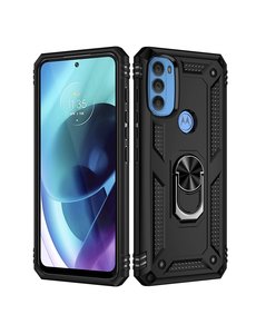 oTronica Motorola G71 5G hoes Hybrid Armor Anti-Shock ringhouder Zwart