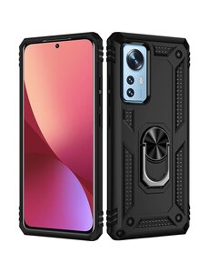 oTronica Xiaomi 12 Pro hoes Hybrid Armor Anti-Shock ringhouder Zwart