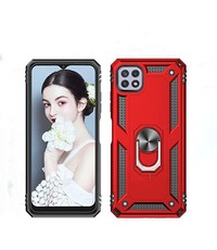 oTronica Samsung Galaxy A22 5G hoes Hybrid Armor Anti-Shock ringhouder Rood