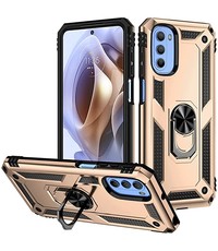 oTronica Moto G41 hoes Hybrid Armor Anti-Shock ringhouder Goud