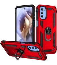 oTronica Moto G41 hoes Hybrid Armor Anti-Shock ringhouder Rood