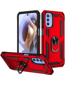 oTronica Moto G41 hoes Hybrid Armor Anti-Shock ringhouder Rood