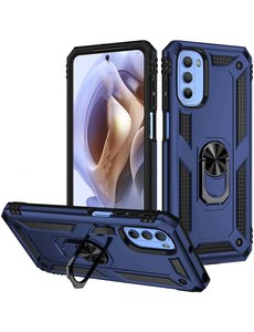 oTronica Moto G41 hoes Hybrid Armor Anti-Shock ringhouder Blauw