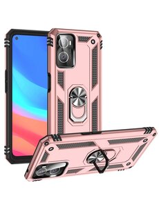 oTronica Oppo A76 hoes Hybrid Armor Anti-Shock ringhouder Rose Goud