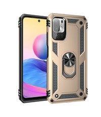 oTronica Xiaomi Redmi Note 10 5G hoes Hybrid Armor Anti-Shock ringhouder Goud