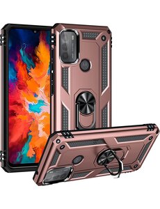 oTronica Motorola G71 5G hoes Hybrid Armor Anti-Shock ringhouder Rose Goud