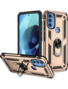 oTronica Motorola G71 5G hoes Hybrid Armor Anti-Shock ringhouder Goud