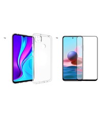 Ntech Xiaomi  Redmi 9C Transparant Hoesje met Glas Screenprotector