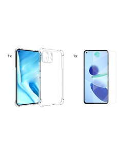 Ntech Xiaomi Mi 11 Lite Transparant Hoesje met bumper en Glas Screenprotector