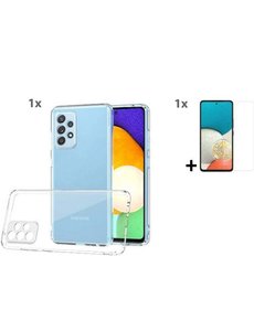 Ntech Samsung Galaxy A53 5G Transparant Hoesje met Glas Screenprotector
