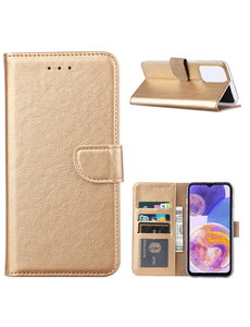 Ntech Samsung Galaxy A23 (4G) Boekhoesje Goud