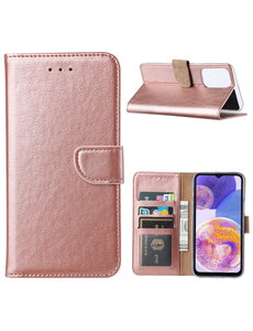 Ntech Samsung Galaxy A23 (4G) Boekhoesje Rose Goud