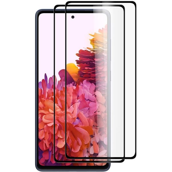 Ntech  Screenprotector Geschikt voor Samsung Galaxy S20 FE 2022 2 pack full cover Screenprotector / Tempered Glass Zwart