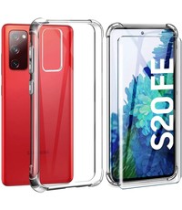 Ntech Samsung Galaxy S20 FE 2022  Siliconen Hoesje met Schokbestendig Transparant cover & 2 pack tempered glass