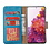 Ntech Hoesje Geschikt Voor Samsung Galaxy S20 FE 2022 hoesje - bookcase Turquoise - Galaxy S20 FE wallet case portemonnee hoesje - S20 FE book case hoes cover Met 2X screenprotector / tempered glass