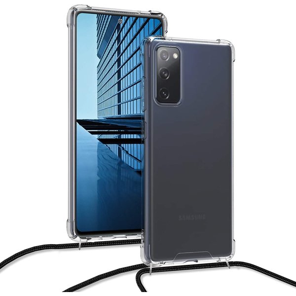 Ntech Hoesje Geschikt Voor Samsung Galaxy S20 FE 2022 Hoesje draag koord - Galaxy S20 FE Zachte Back Case hoesje met Koord hoesje Zwart