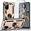 Ntech Hoesje Geschikt Voor Samsung Galaxy S20 FE 2022 Hoesje Armor case Ring houder / vinger houder TPU backcover - Goud met 2 pack screenprotector