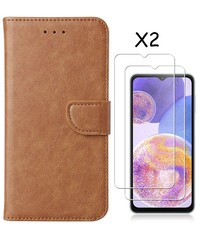 Ntech Samsung A23 4/5G hoesje bookcase Bruin