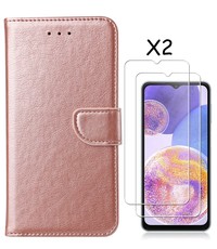 Ntech Samsung A23 4/5G hoesje bookcase Rose Goud