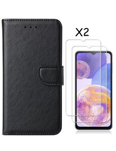 Ntech Samsung A23 4/5G hoesje bookcase Zwart